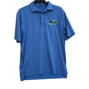 Peter Millar Summer Comfort, Men's L, S/S Polo Shirt, Blue Stripes